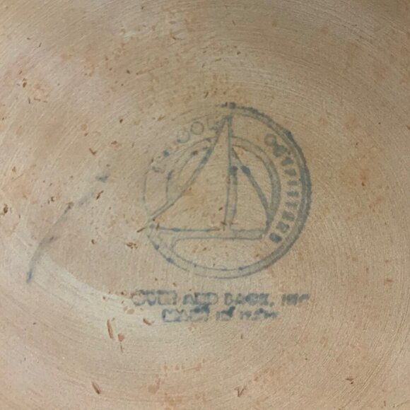 Cabin Fever Chip & Dip Platter Glazed Blue Interior Terracotta Exterior Made In - Picture 6 of 9